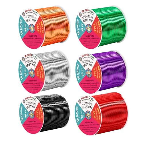 18 GA Silver Black Red Assorted Anodized Aluminum Craft Wire (450 Foot)