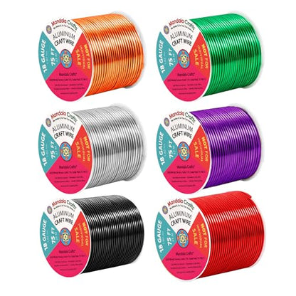 18 GA Silver Black Red Assorted Anodized Aluminum Craft Wire (450 Foot)