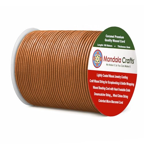 2mm Caramel Waxed Cord