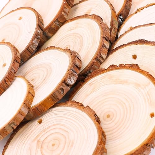 Unfinished Wood Slices with Hole