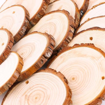 Unfinished Wood Slices with Hole