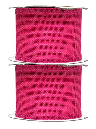2 1 2 Inch Wide Hot Pink Burlap Ribbon for Crafts (120 Feet)