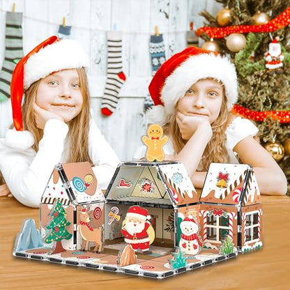 Magnetic Tiles Gingerbread House Holiday Character Action Figures Santa