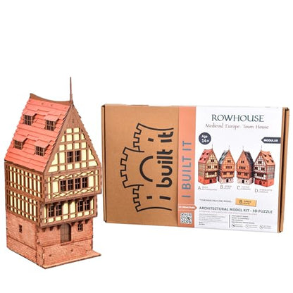 Brick Rowhouse DIY Wooden Building Kit for Teens and Adults