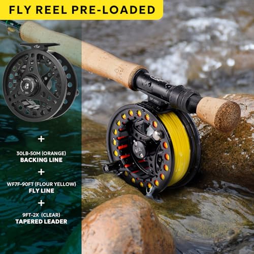 Fly Fishing Rod Combo Starter Kit 4 Piece 8WT 9FT Emerald Green 24T Carbon Fiber Trout Fly Rod with Reel