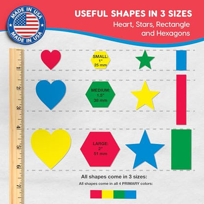 Heart Star Hexagon Rectangle Cutouts (696 Count)