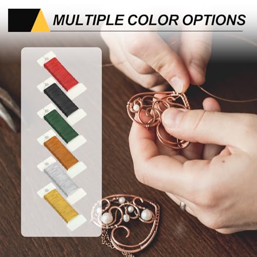 114 Yards 345 Feet 27 Gauge Metal Floral Wire Gold Tone Flexible Paddle Thin Floral Wires for Craft (3 Count)