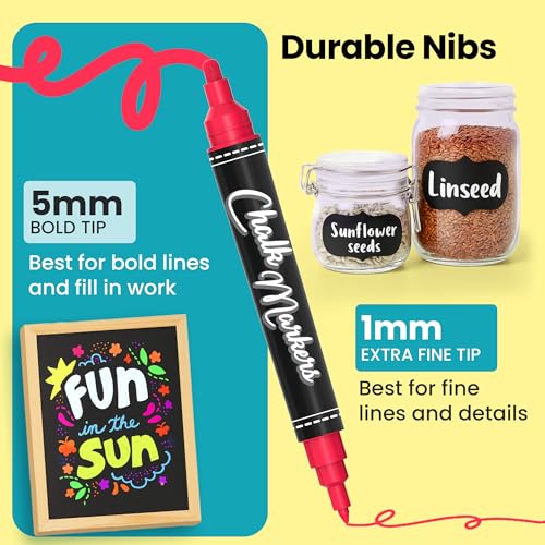 40 Dual Tip Liquid Chalk Markers for Blackboard