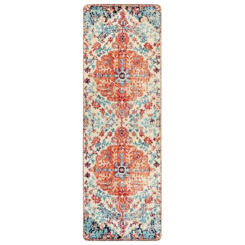 Reine Floral Washable Kitchen Runner Rug