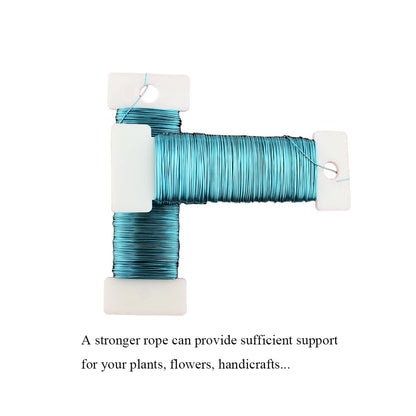 HAHIYO 26Gauge Blue Metal Floral Wire - 1 Roll, 38 Yards (115 Feet) - Flexible Paddle Wire for Craft, Christmas Wreath, Flower Arrangement, Bouquet Wrapping, Wedding, DIY