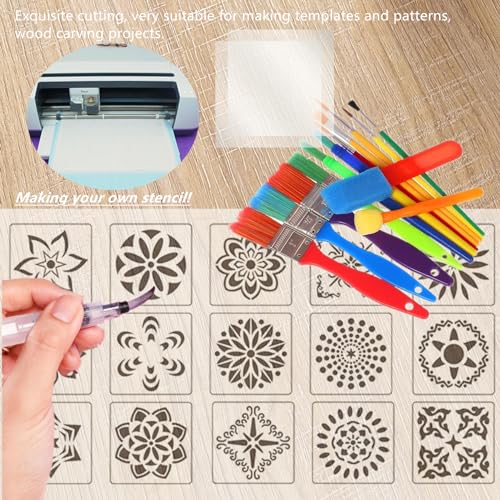 8 Sheets 7.5 mil Acetate Mylar Sheet 12 x 24 inch Transparent PET Blank Stencil Sheet for Cricut (8 Count)