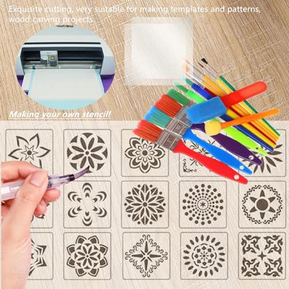 8 Sheets 7.5 mil Acetate Mylar Sheet 12 x 24 inch Transparent PET Blank Stencil Sheet for Cricut (8 Count)