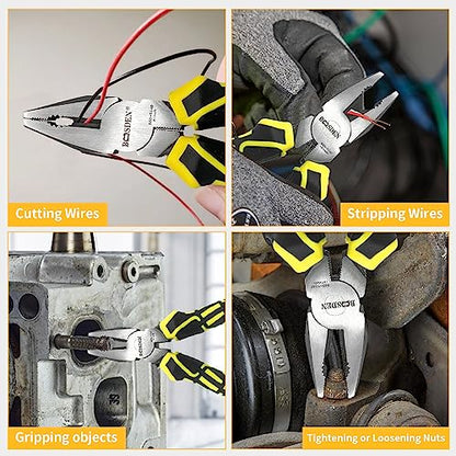 6 Inch Lineman Pliers with Wire Cutter Electrical High Leverage