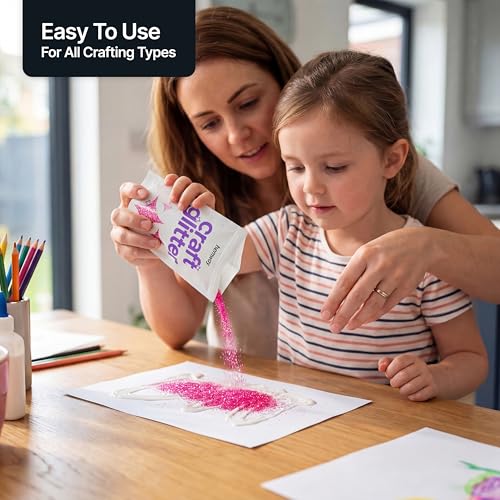Craft Glitter Fluorescent Pink 100g Fine Glitter (3.53 Ounce)