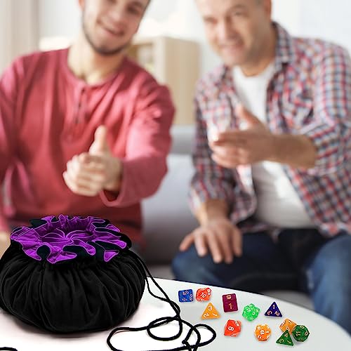 Large Dice Bag with Pockets Big Capacity Dice Bag Drawstring Pouch