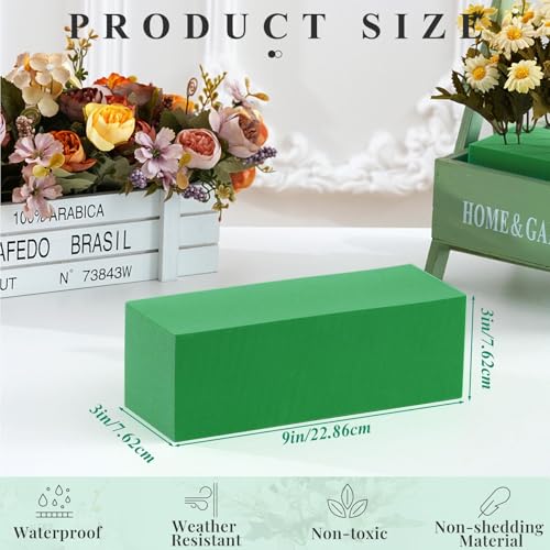 12 Pcs Reusable Floral Foam Blocks Water Weather Resistant Dry Floral Foam for Artificial Flower Arrangements Outdoor Flower Boxes Hanging Planters Wedding Home Decor