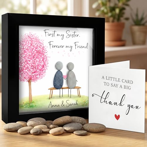 Personalized Sisters Pebble Art Frame