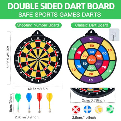 2in1 Magnetic Dart Board for Kids Adult (24 Count)