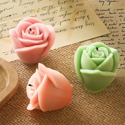 2 Pack Rose & Succulent Silicone Molds for Candle Making & Home Decor (2 Count)