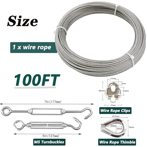 1 8 Inch Stainless Steel Wire Rope Cable Kit
