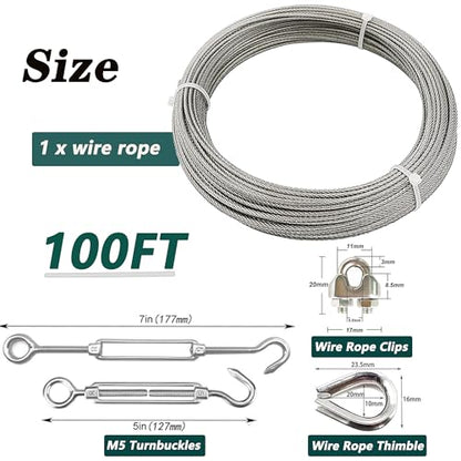 1 8 Inch Stainless Steel Wire Rope Cable Kit