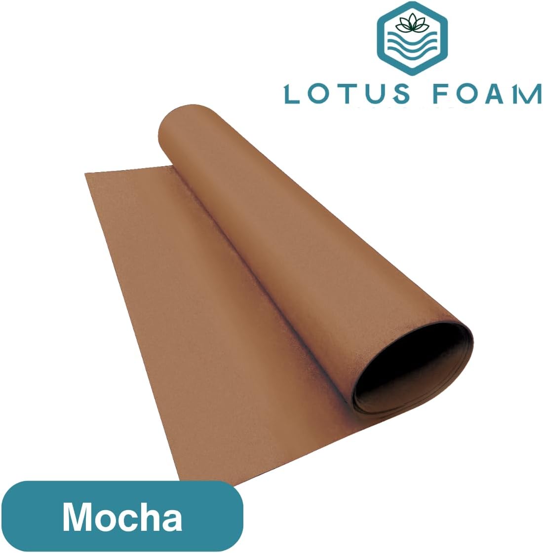 LotusFoam Large 3mm EVA Foam Sheet - 44"x 85" High Density Foam 130 kg/m3 for Cosplay, Costumes, Crafts, Flooring, Outdoor Use - 35 Colors (Mocha) - Mocha - Crafty Corner
