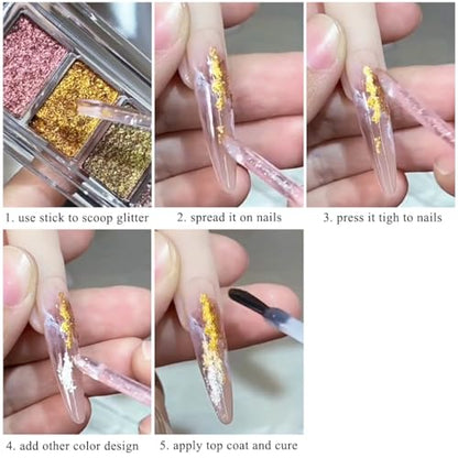 Metallic Nail Art Glitter Set