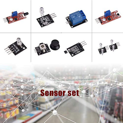 37 Set Sensor Assortment Kit 37 in 1 Sensor Module Starter Kit for Arduino MCU Educ