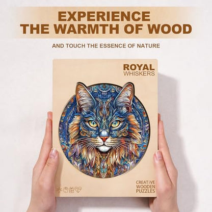Persian Cat Puzzles Adults Gifts for Women Men Wooden 255 Pieces 13.4 x 13.2in