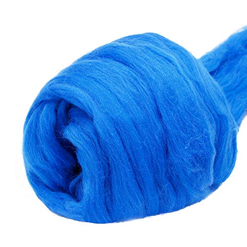 3.53oz Needle Felting Wool Roving for Needle Felting Blue Felting Wool (3.5 Ounce)