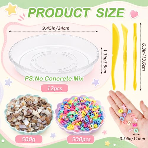 12 Kit DIY Stepping Stone Mold 10 Inch for Garden (12 Count)