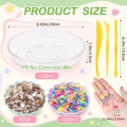 12 Kit DIY Stepping Stone Mold 10 Inch for Garden (12 Count)
