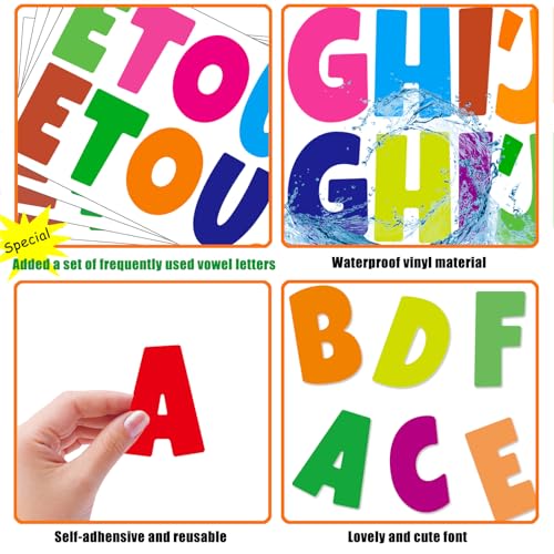 360 Pcs 30 Sheets Bulletin Board Letters 2.5 Inches Alphabet Stickers Self Adhesive Stick on Letters for Poster Board Classroom School Home Decor (360 Count)
