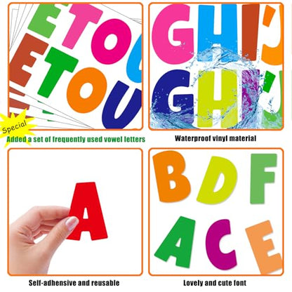 360 Pcs 30 Sheets Bulletin Board Letters 2.5 Inches Alphabet Stickers Self Adhesive Stick on Letters for Poster Board Classroom School Home Decor (360 Count)