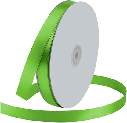 5/8" Wide x 100 Yards Single Face Polyester Satin Ribbon, Satin Ribbon for Crafts, Gift, Hair Bows, Wedding Party Decoration, Bow Making & Other Projects (Apple Green) - Crafty Corner