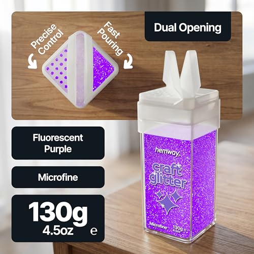 Craft Glitter Shaker Fluorescent Purple 110g Microfine (3.8 Ounce)