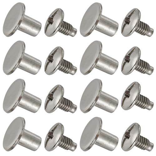 150 Sets 8MM Chicago Screws Leather Rivets for Fabric Chicago Binding Screws Buttons Metal Studs Rivets for Decorate and Repair Belts Bags Shoes Purse Dog Collar Leather Craft