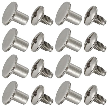 150 Sets 8MM Chicago Screws Leather Rivets for Fabric Chicago Binding Screws Buttons Metal Studs Rivets for Decorate and Repair Belts Bags Shoes Purse Dog Collar Leather Craft