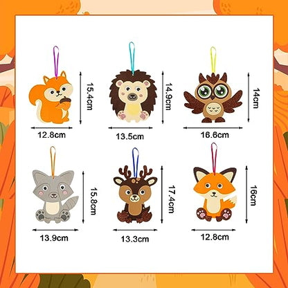 12 Pack Fall Craft Kit for Kids Make You Own Fall Animal Foam Stickers Fall Arts and Crafts DIY for Kids Boys Girls Party Supplies Thanksgiving Autumn Decoration (12 Count)