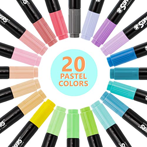 Super Markers 20 Pastel Dual Tip Fabric Markers (20 Count)
