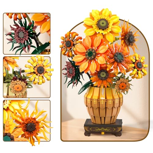 Sunflower Building Set with Light Vase Base