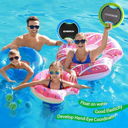 Bouncy Paddle Ball Game for Kids with 2 EVA Foam Trampoline Paddles and 4 Balls