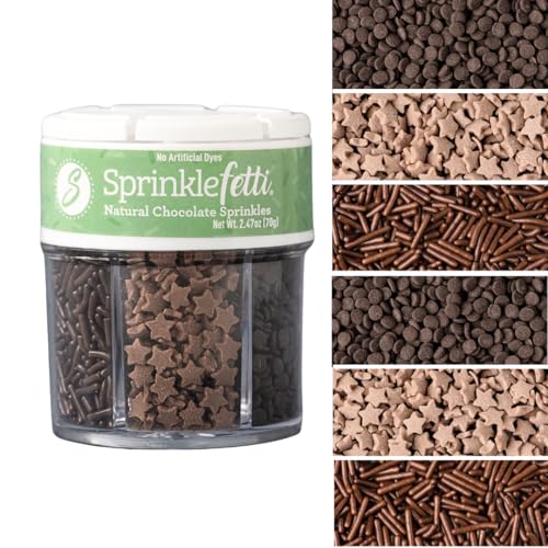 Dye Free Chocolate Sprinkles 6 Cell Jar (2.75 Ounce)