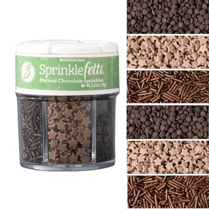 Dye Free Chocolate Sprinkles 6 Cell Jar (2.75 Ounce)