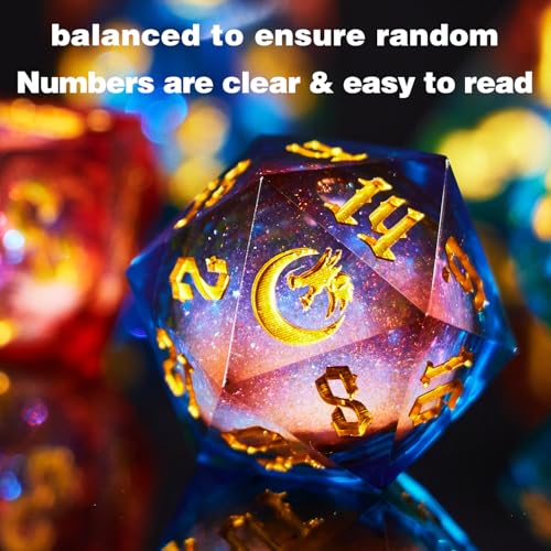 Gradual Magic Red Moon Liquid Core DND Dice Sets for Role Playing Games