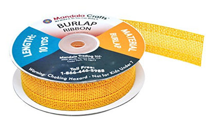1 Inch Wide Yellow Burlap Ribbon for Crafts (120 Foot)