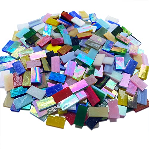 Rectangle Iridescent Glass Mosaic Tiles (15 Ounce)