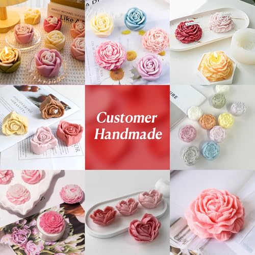 9PCS 3D Flower Candle Making Molds Moldes de Silicona para Velas