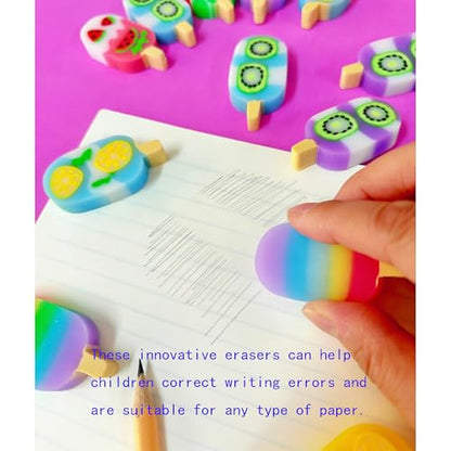 24PCS Cute Fun ice Cream Erasers for Kids Bulk (24 Count)