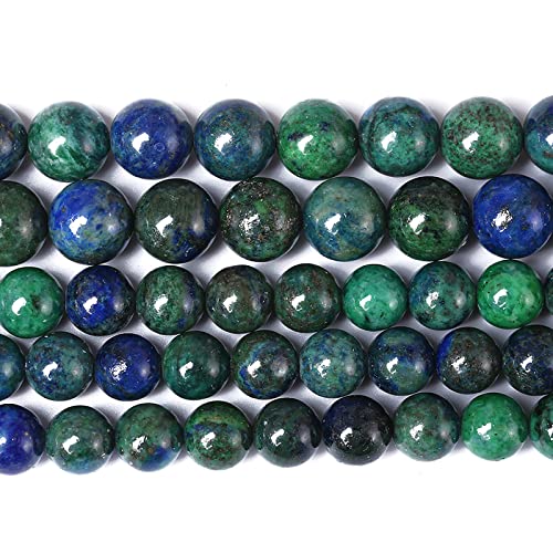 12mm 31pcs Natural Gemstone Beads Lapis Lazuli Chrysocolla Phoenix Stone Round Loose Beads for Jewelry Making DIY Bracelet Necklace (16 Count)